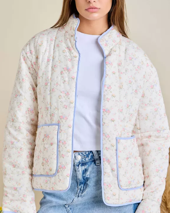 Floral Printed Quilted Jacket