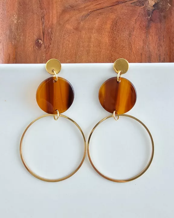 Sadie Earrings - Walnut