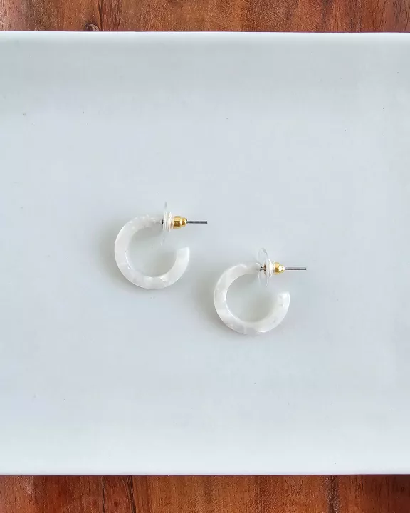 Micro Cam Mini Hoops - Cream