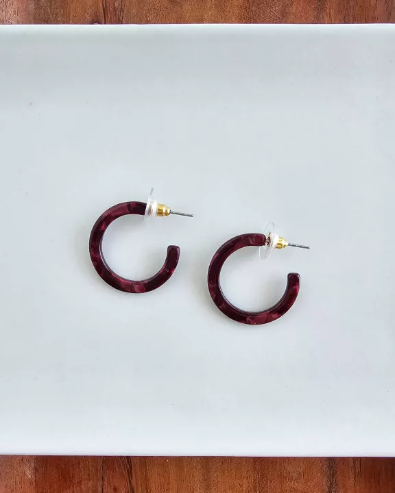 Cam Mini Hoops - Maroon