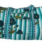 Navy Blossom Stripe Block Print Quilted Bag Collection