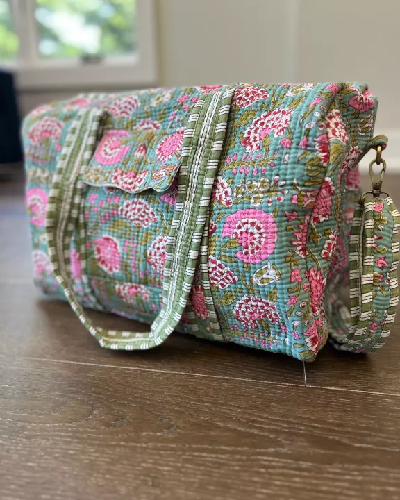 Garden Gala Block Print Quilted Bag Collection