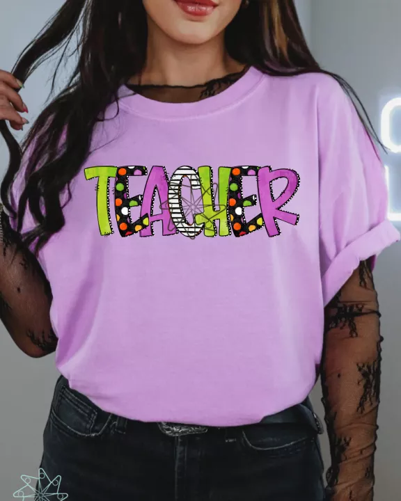Teacher Neon Color Tee