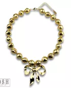 Large bow pendant necklace
