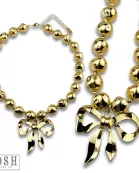 Large bow pendant necklace