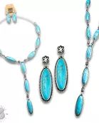 Turquoise Y neckace and earring set
