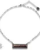 Western tooled look bar necklace