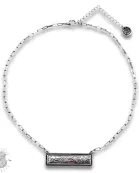 Western tooled look bar necklace