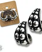 Western burnished bead hoop earring