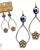 Flower charm earring with Austrian crystal
