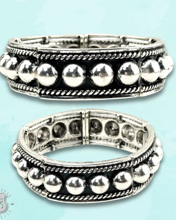 Burnished silver cuff bracelet
