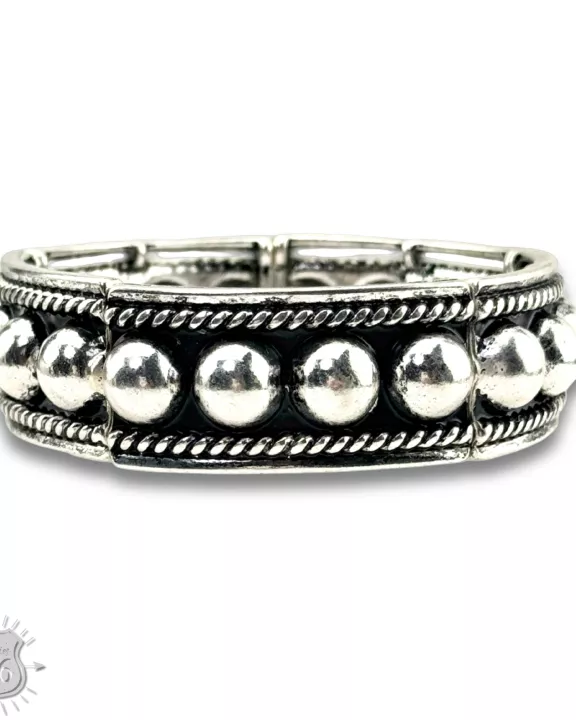 Burnished silver cuff bracelet