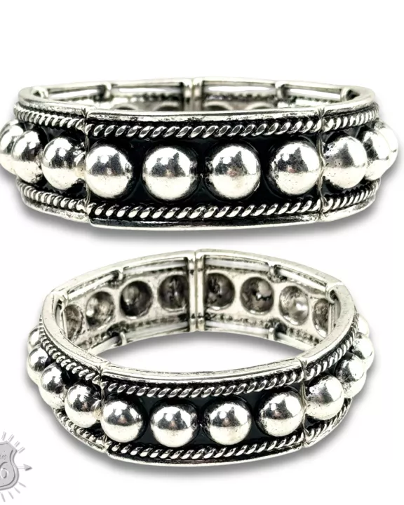 Burnished silver cuff bracelet