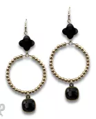 Clover bead earring with Austrian crystal