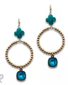 Clover bead earring with Austrian crystal