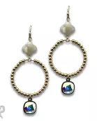 Clover bead earring with Austrian crystal