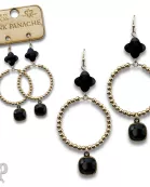 Clover bead earring with Austrian crystal