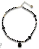 Clover bead necklace with Austrian crystal