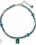 Clover bead necklace with Austrian crystal