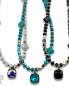 Clover bead necklace with Austrian crystal