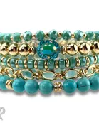 Mixed bead bracelet with chain feature