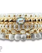 Mixed bead bracelet with chain feature