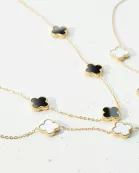 18K Gold Dipped Stainless Steel Floral Charm Necklace