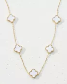18K Gold Dipped Stainless Steel Floral Charm Necklace