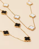 18K Gold Dipped Stainless Steel Floral Charm Necklace