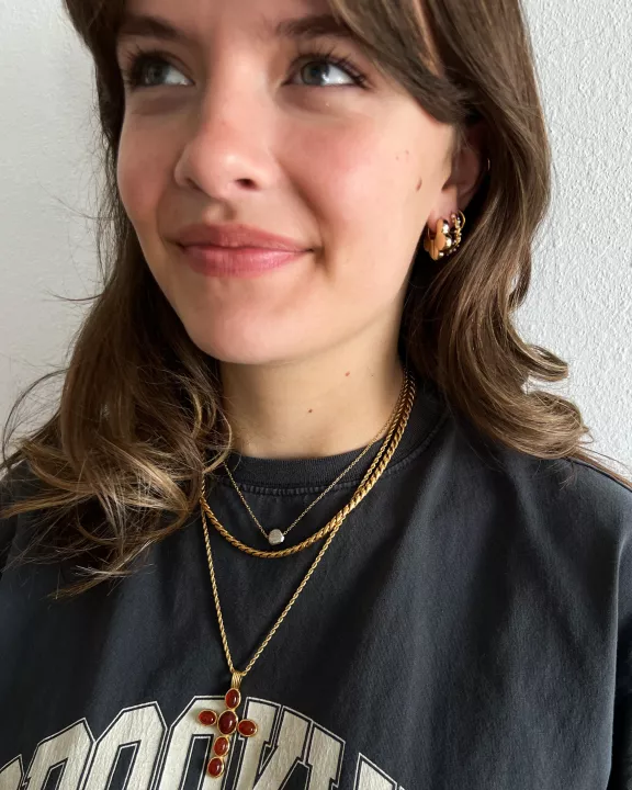 Tate Dainty Mixed Metal Necklace