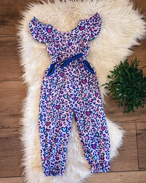 Purple Leopard Hearts Jumpsuit by TwoCan