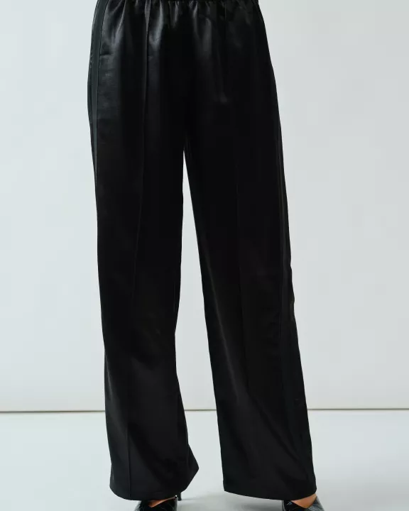 AJP5394 TEXTURED HEAVY WEIGHT SATIN COMFY STRAIGHT PANTS