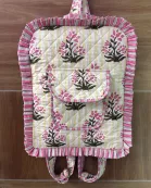 Ruffled Garden Block Print Quilted Bag Collection (shipping estimate 9/22)