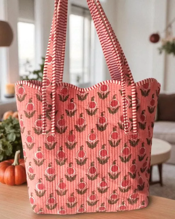 ETA 9/15 -  Cider Bloom Pink Scalloped Tote Bag