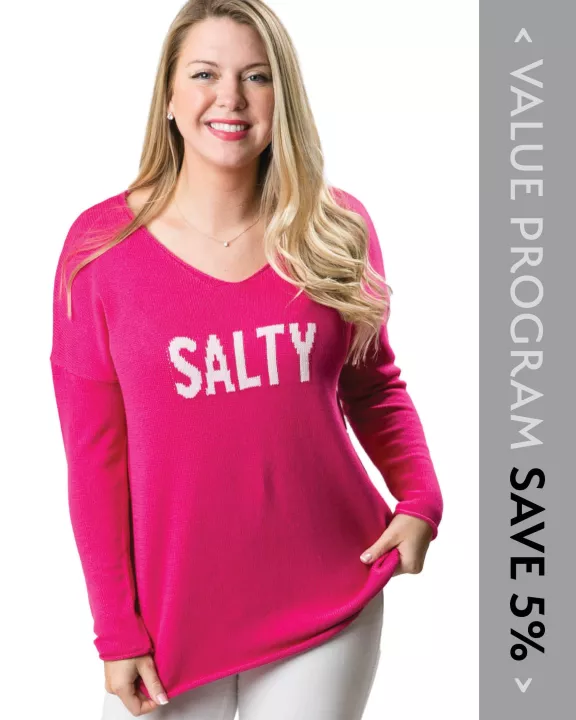 Cove V-Neck Sweater Pink Salty Program - Fall 2025