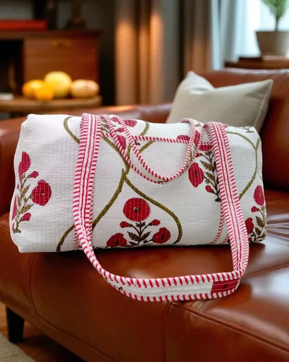 ETA 9/10 - Ellison Burgundy Floral Duffle Bag