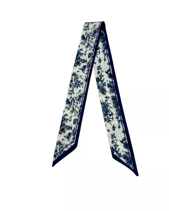 Twilly Scarf ( BLUE/WHITE FLORAL)