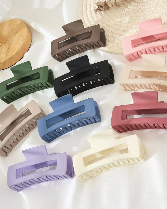 Rectangular Solid Color Matte Hair Claw