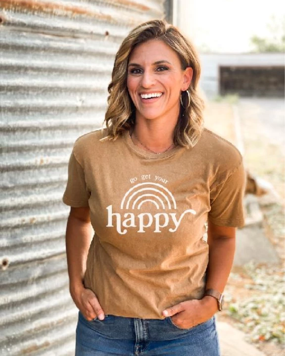 Go get your happy vintage wash tee