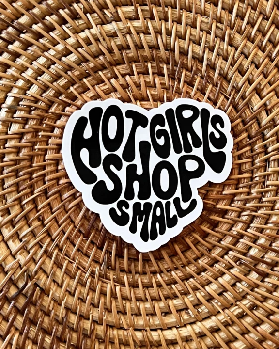 Hot girls shop small die-cut sticker