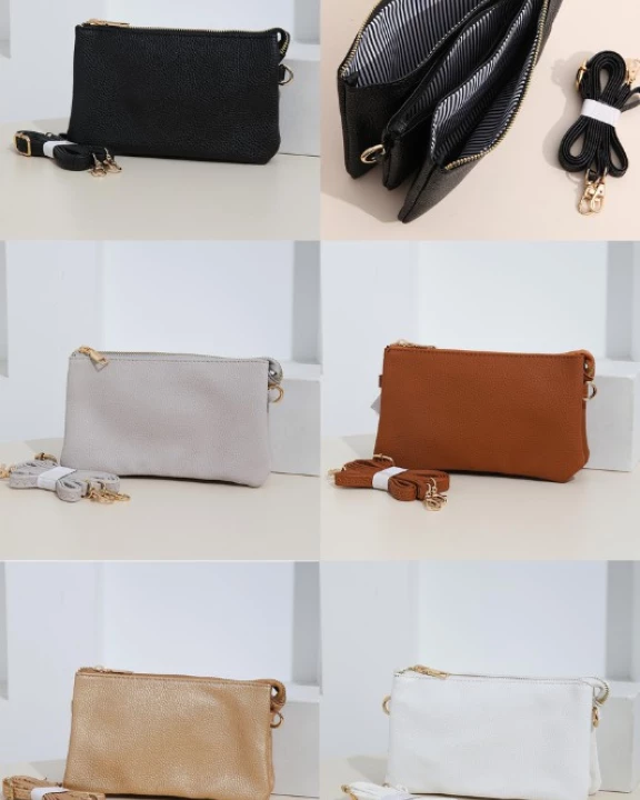 Leather Envelope Organizer Handbag