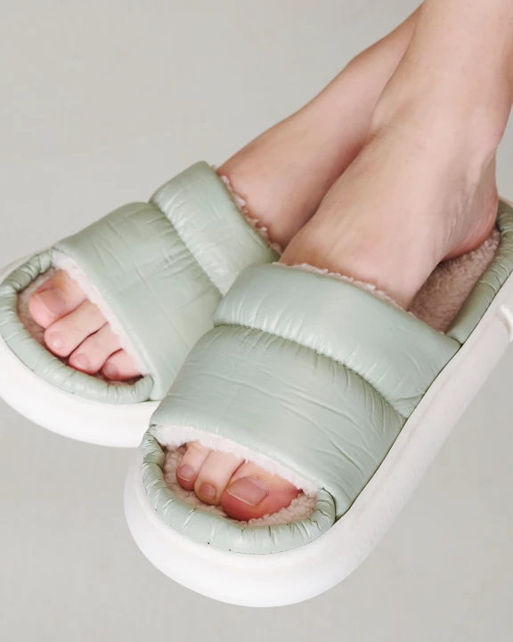 AZCSL23506 - Puff Open Toe Faux Fur Slippers