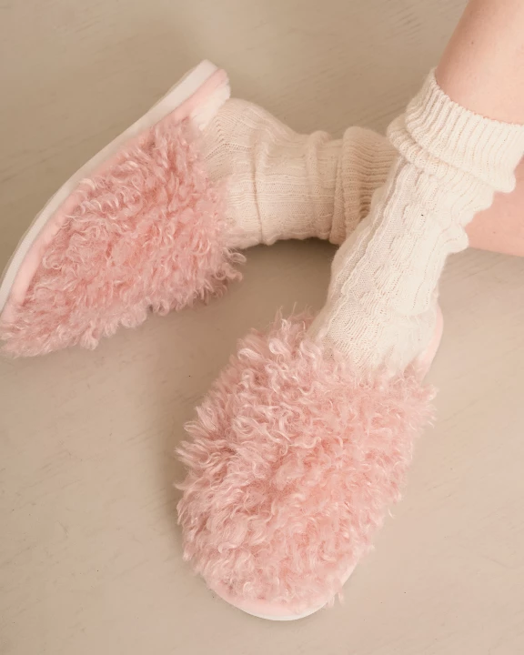 Faux Sherpa Closed Toe Slippers