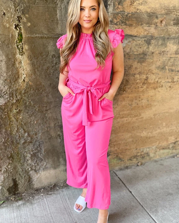 Camille Hot Pink Jumpsuit