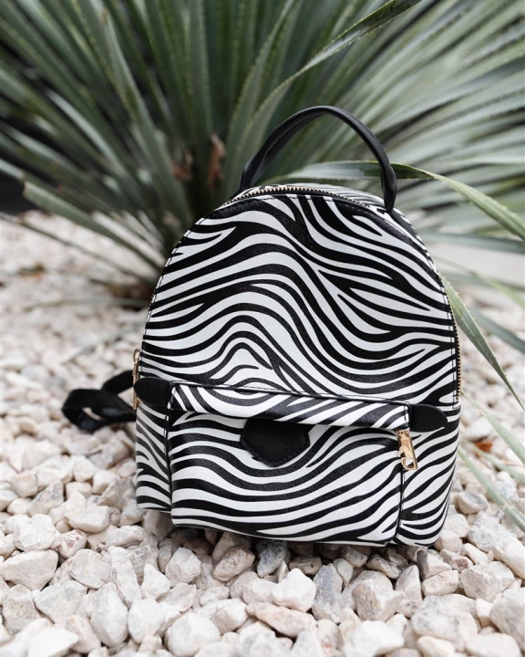 Safari Zebra Print Vegan Leather Fashion Backpack /1 Bag