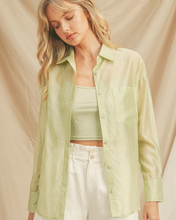 Sheer Oversized Top With Cami Top