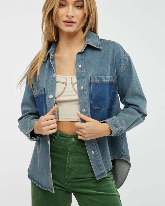 Patchwork Denim Shacket