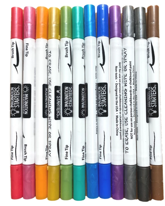 Dual Tip Metallic Chalk Markers Set of 12