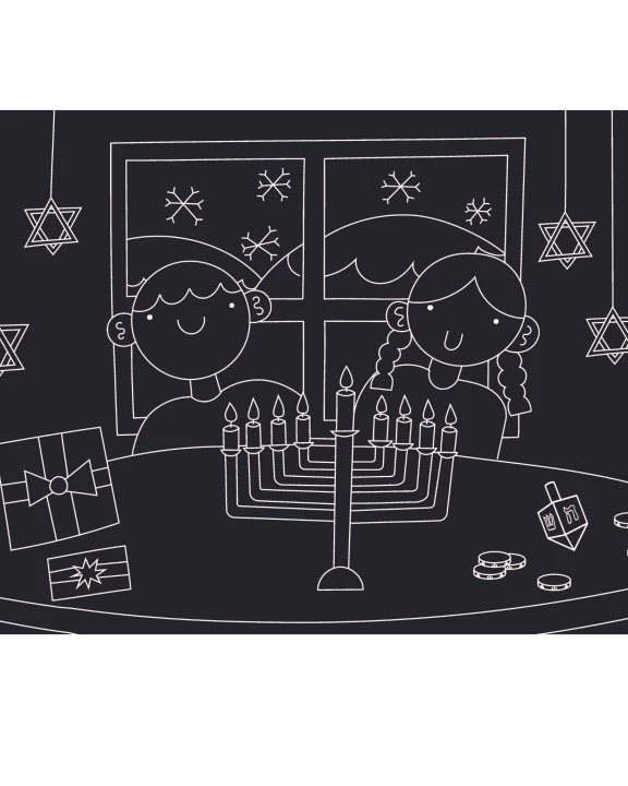 Hanukkah Chalkboard Placemat 12"x17"