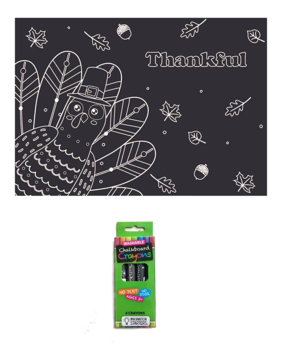 Small Gobble Chalkboard Coloring Kit Thanksgiving gift